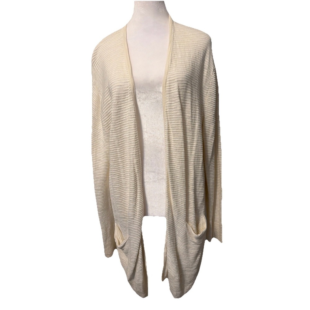 Madewell Ivory Open Long Soft Cotton blend‎ Cardigan Sweater L Lagan Look